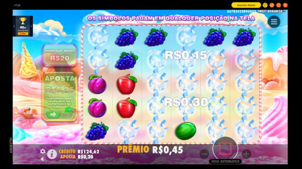 Exemplo do sistema paga em qualquer lugar no slot Sweet Bonanza